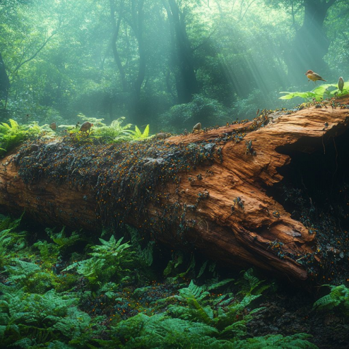 Arbre mort qui nourrit les espèces
