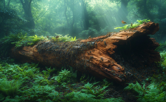 Arbre mort qui nourrit les espèces